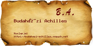 Budaházi Achilles névjegykártya